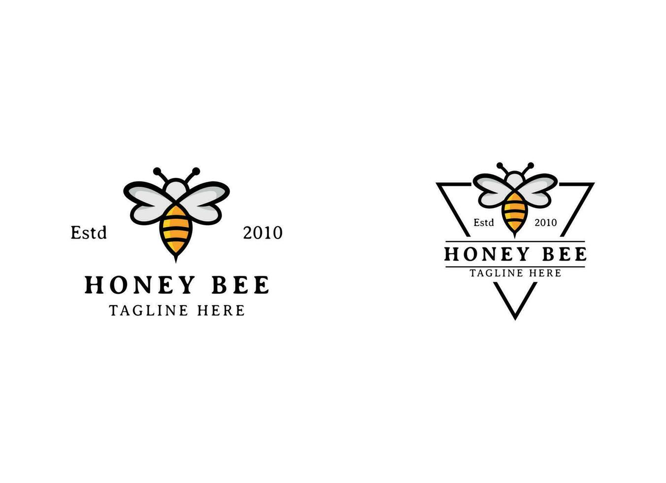 vector de logotipo de animales de abeja de miel