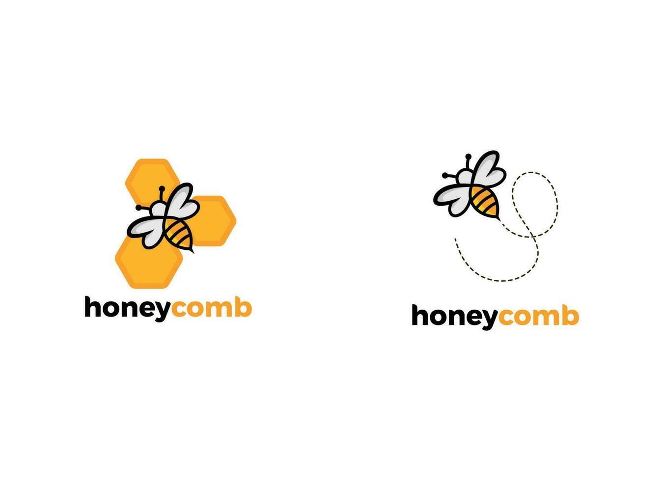 vector de logotipo de animales de abeja de miel