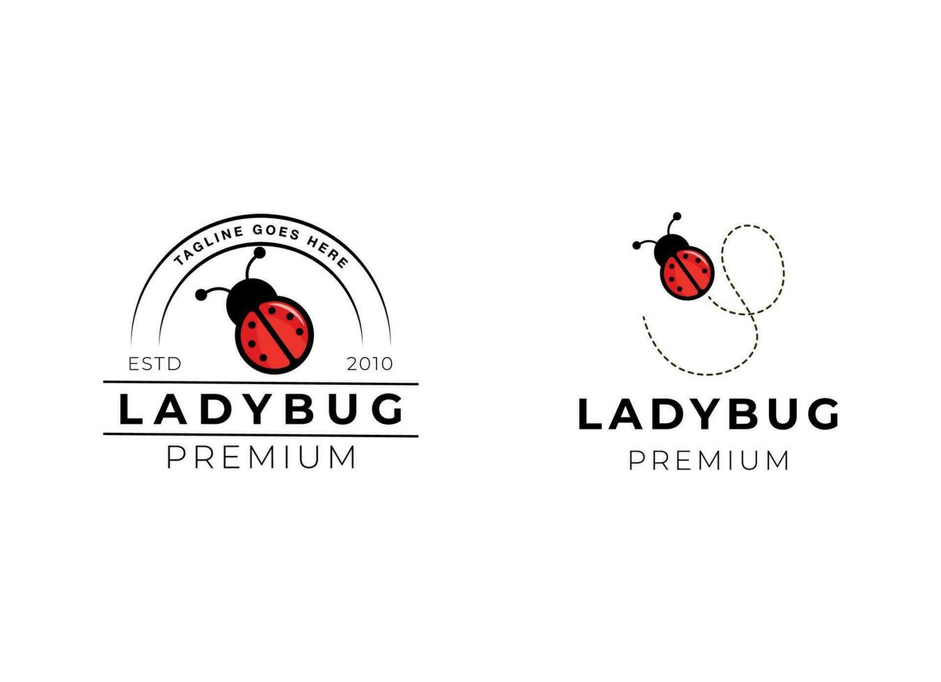 Simple ladybug logo design inspiration vector