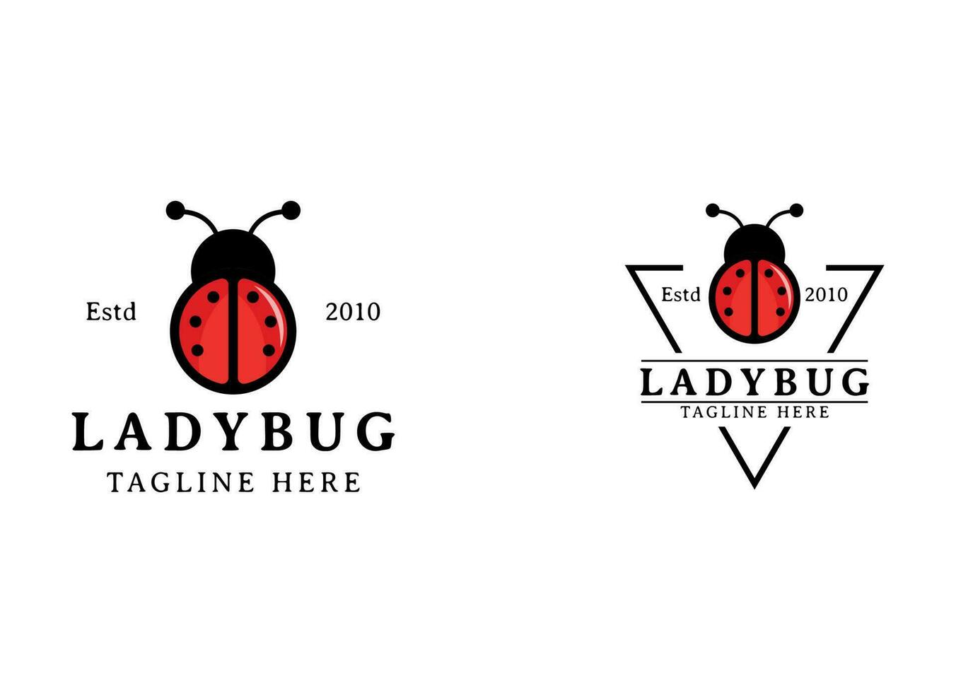 Simple ladybug logo design inspiration vector