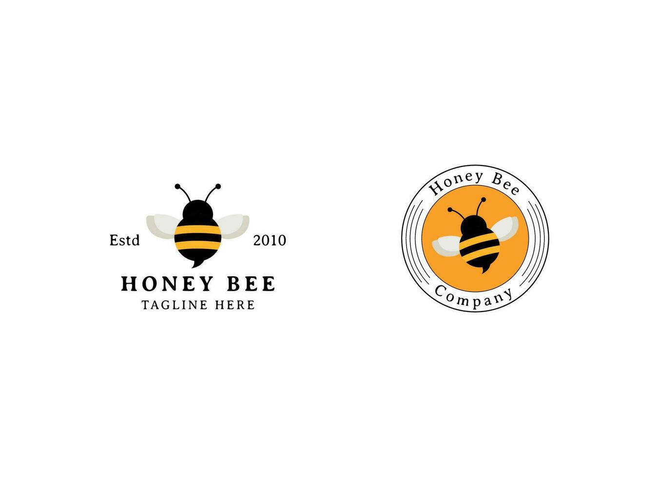 vector de logotipo de animales de abeja de miel