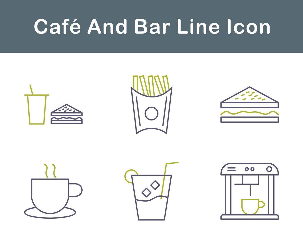 Cafe And Bar Vector Icon Set