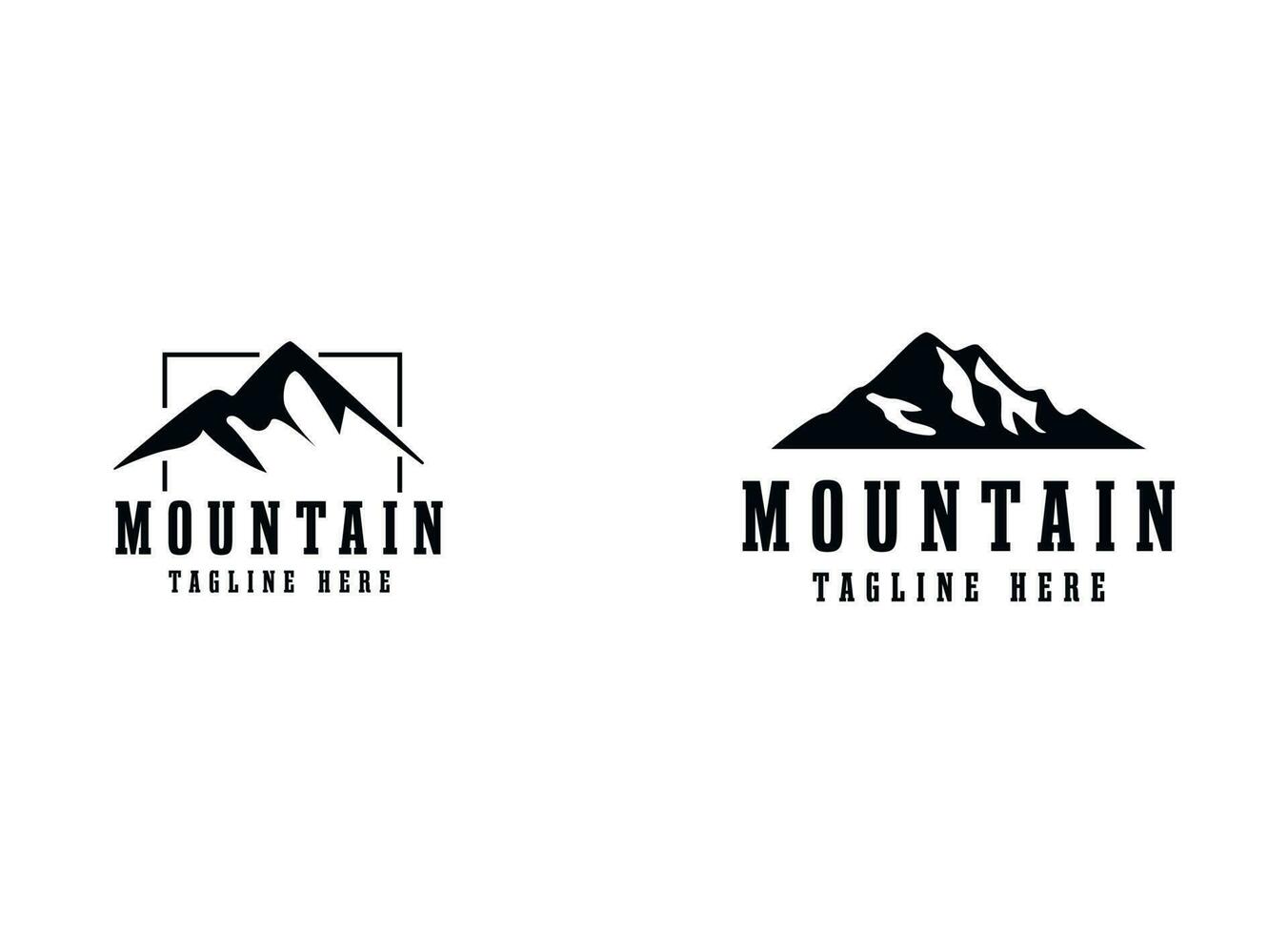 plantilla de diseño de logotipo de montaña negra vector