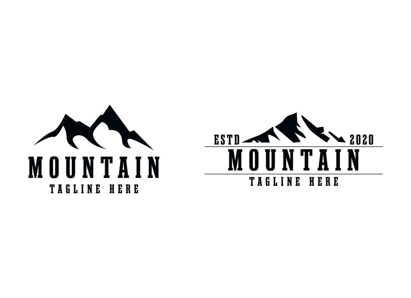 Black mountain logo design template vector