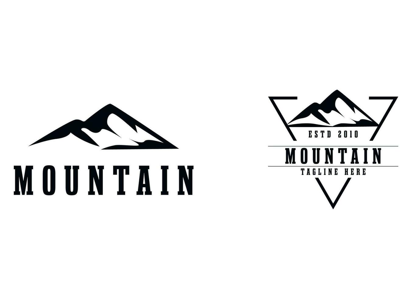 plantilla de diseño de logotipo de montaña negra vector