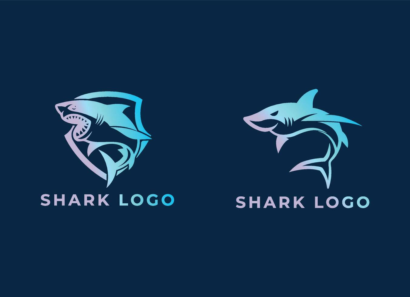 Fish shark esport gaming mascot logo template vector
