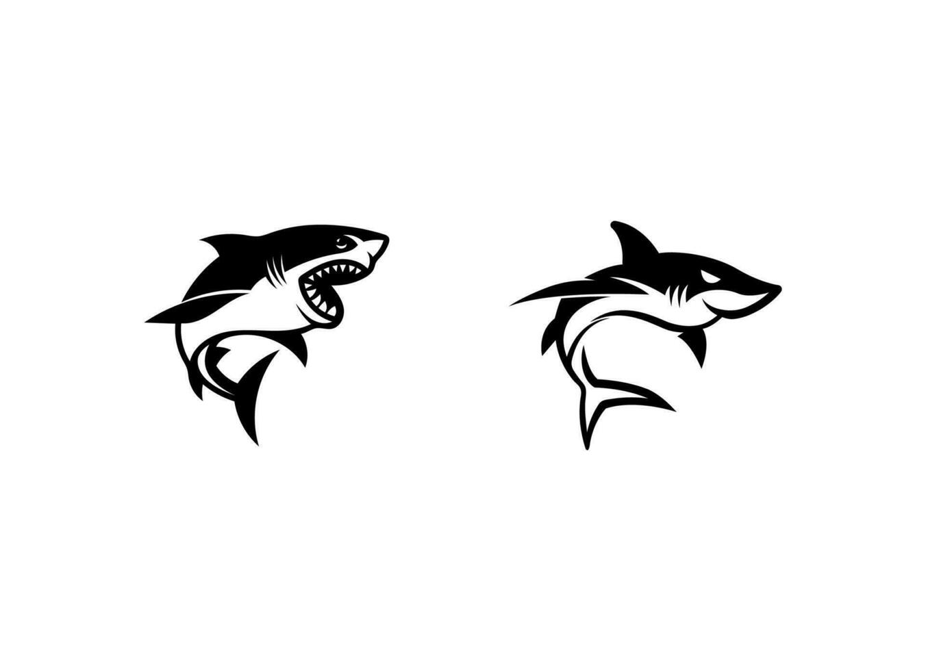 Fish shark esport gaming mascot logo template vector