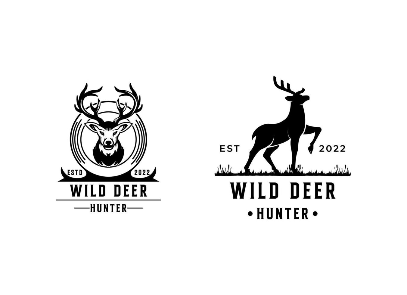 deer hunter logo type, template, and vector