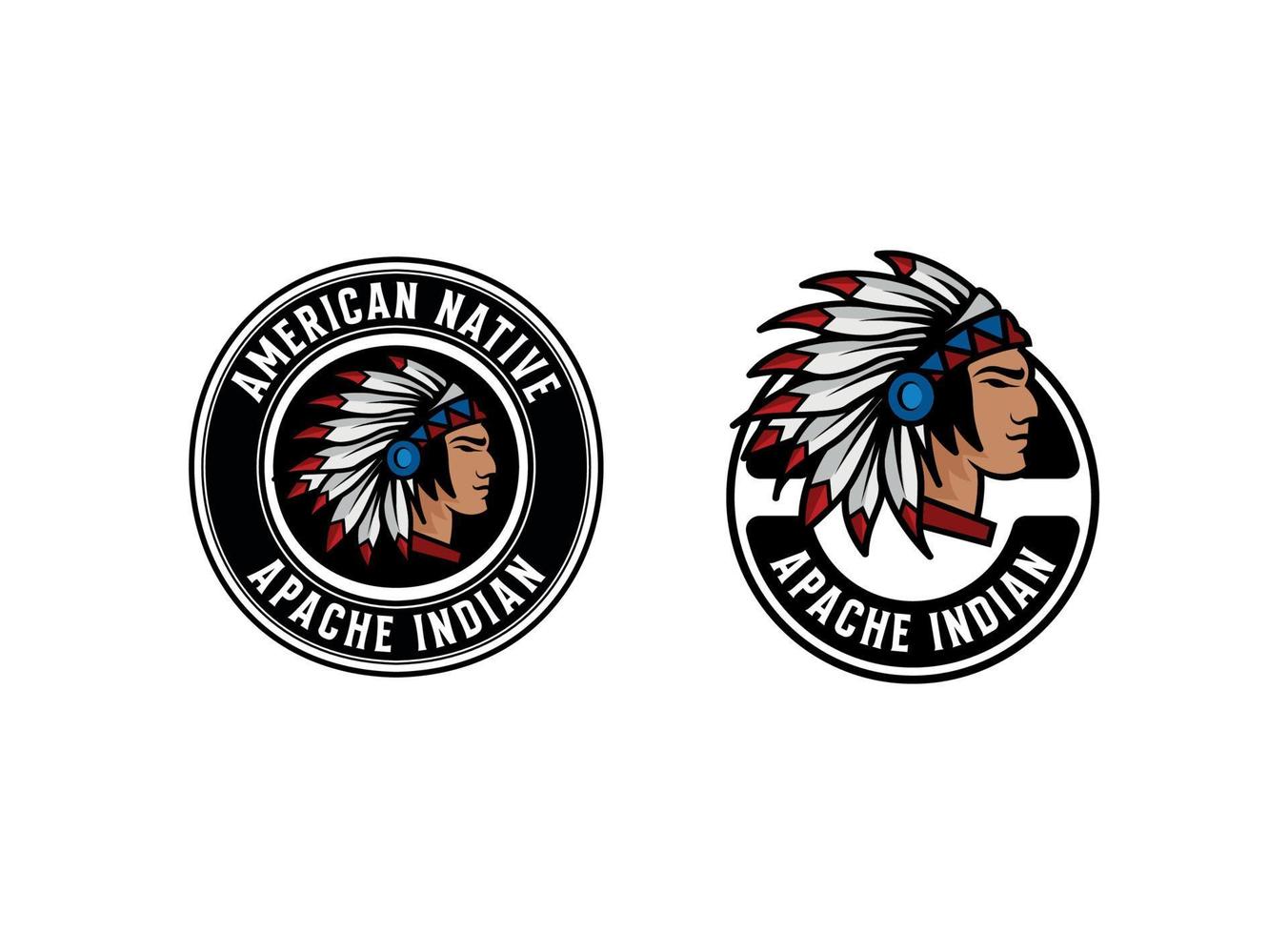 Native American Indian Chief head profile . Mascot sport team logo. vector