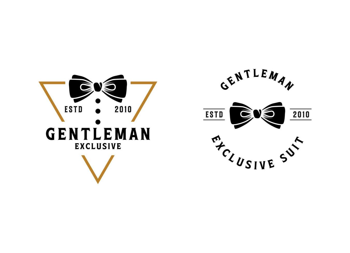 Bow Tie Bowtie Tuxedo Suit Gentleman Fashion Tailor Clothes Vintage Classic Logo design vector