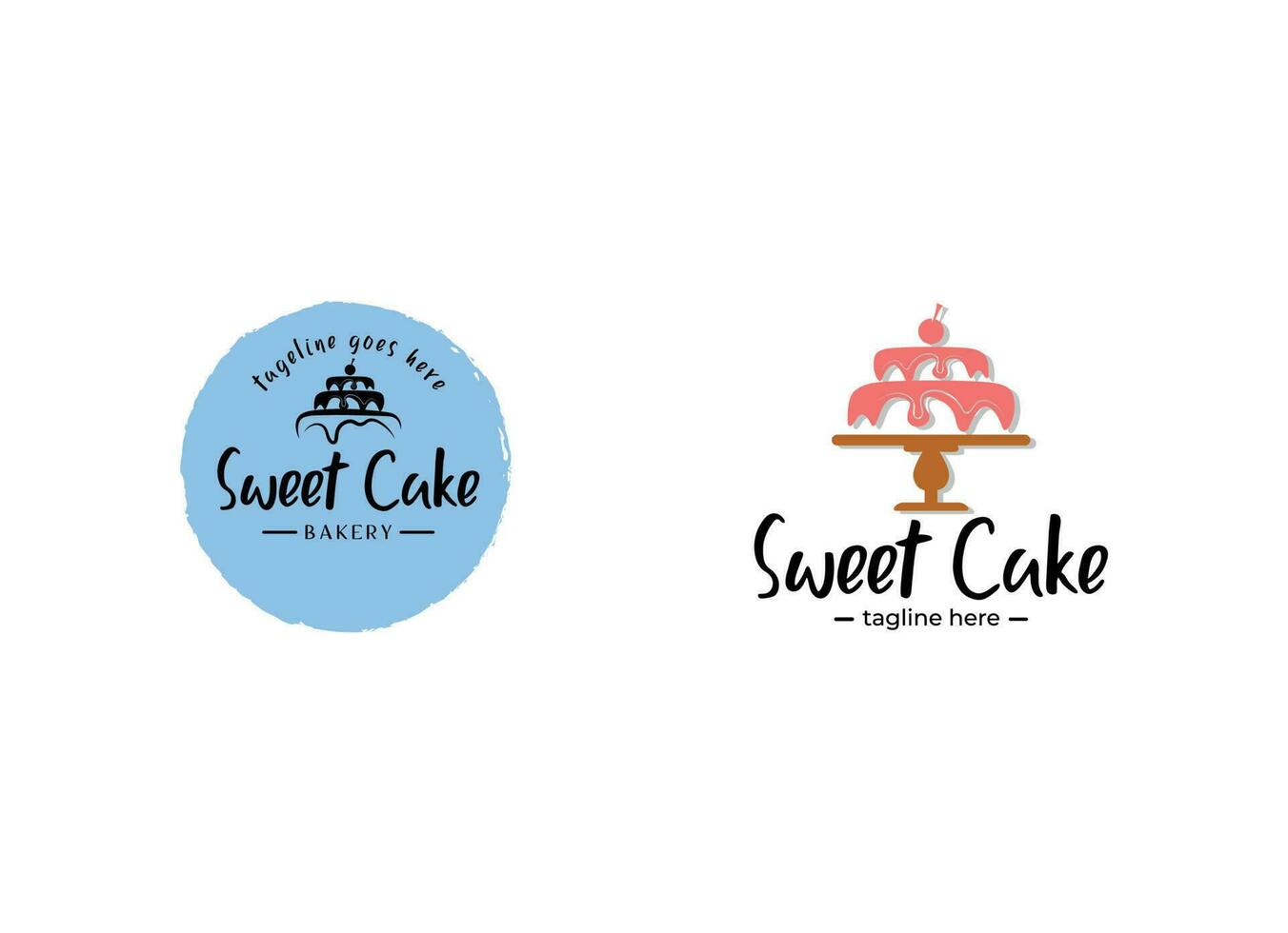 pastel dulce logo cupcake logo icono vector