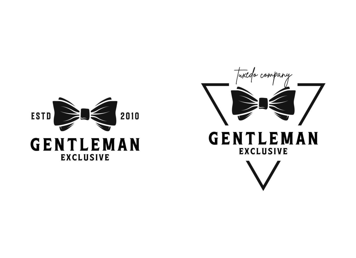 Bow Tie Bowtie Tuxedo Suit Gentleman Fashion Tailor Clothes Vintage Classic Logo design vector