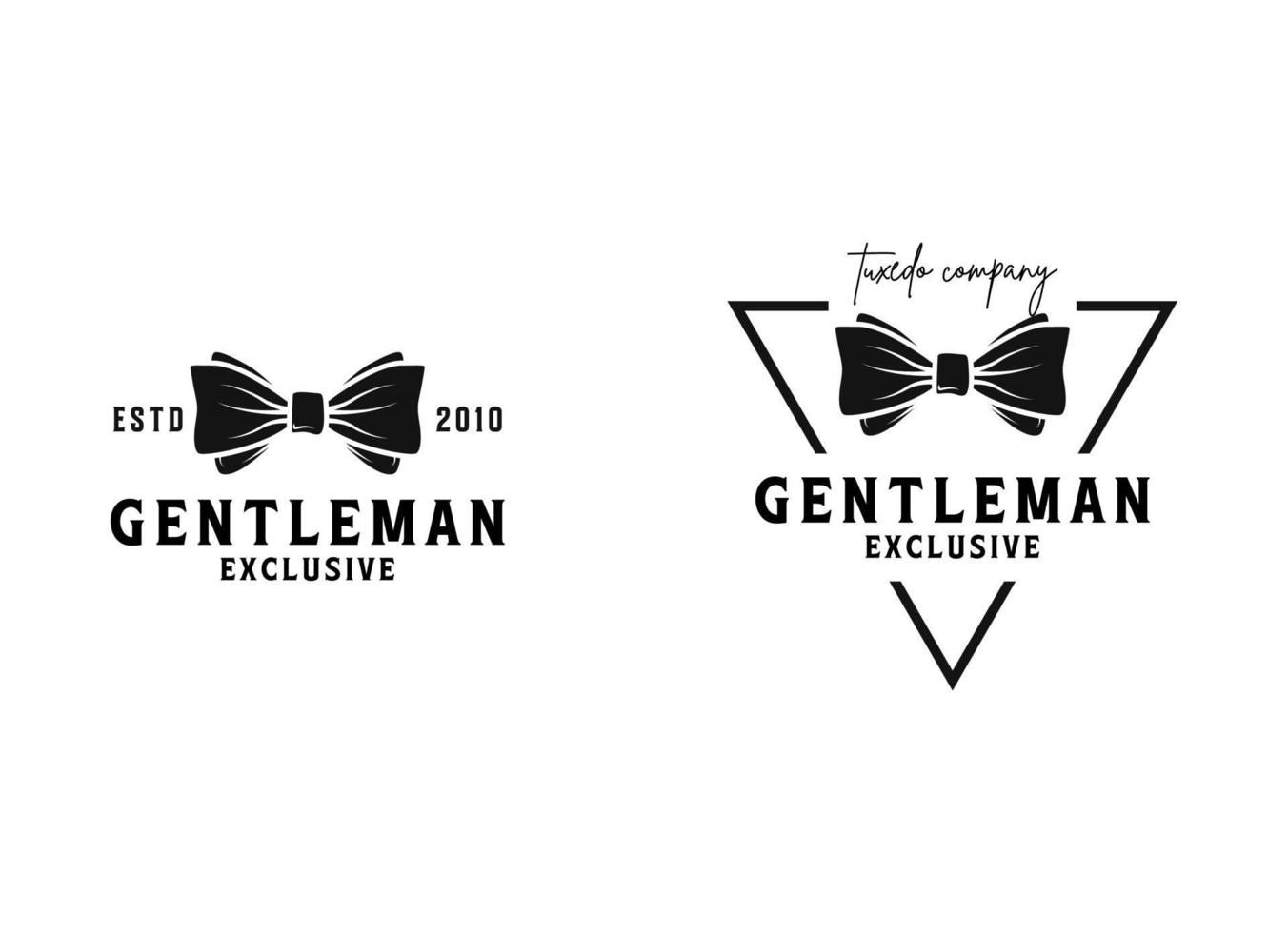 Bow Tie Bowtie Tuxedo Suit Gentleman Fashion Tailor Clothes Vintage Classic Logo design vector