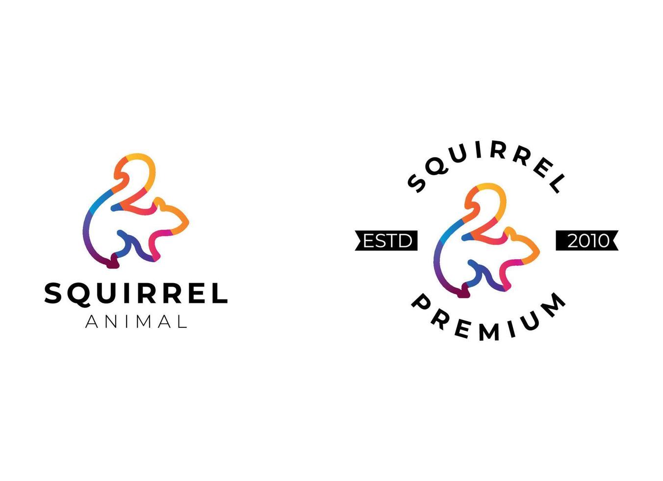 Creative Squirrel Logo. Simple squirrel logo design template. vector