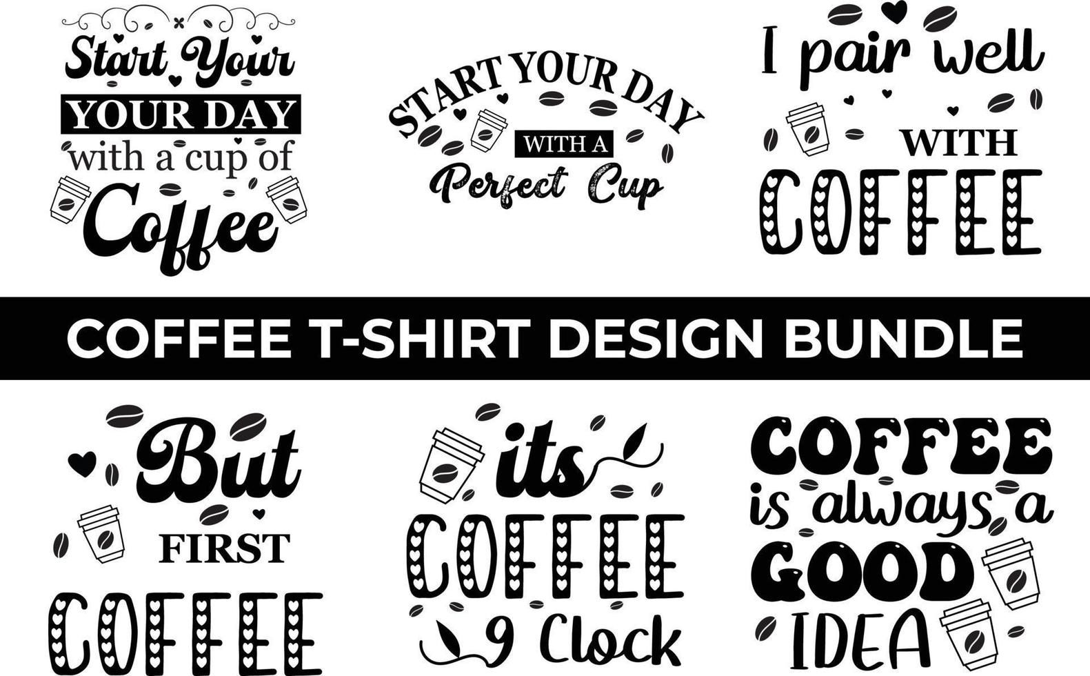 Coffee Lover T-shirt Design Bundle vector