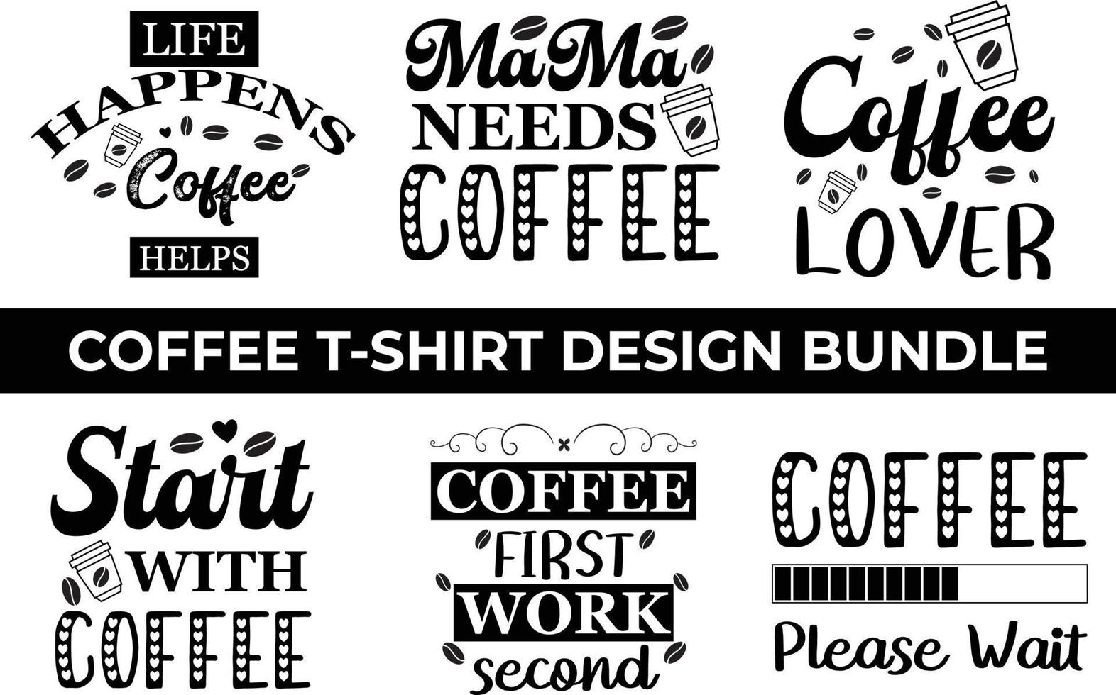 Coffee Lover T-shirt Design Bundle vector