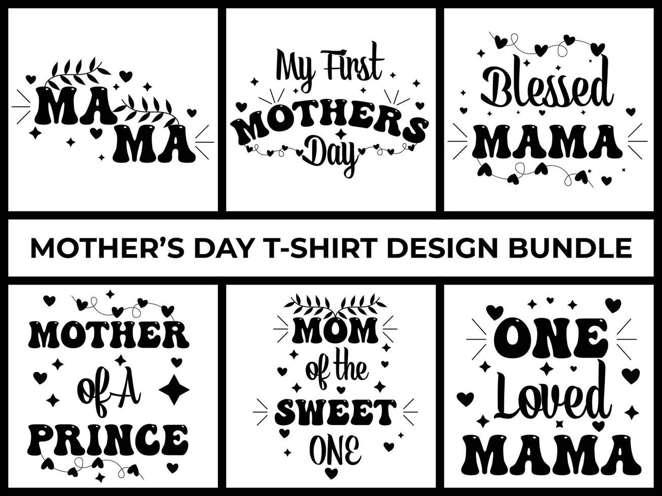 Mothers Day Special T-shirt Design Bundle vector