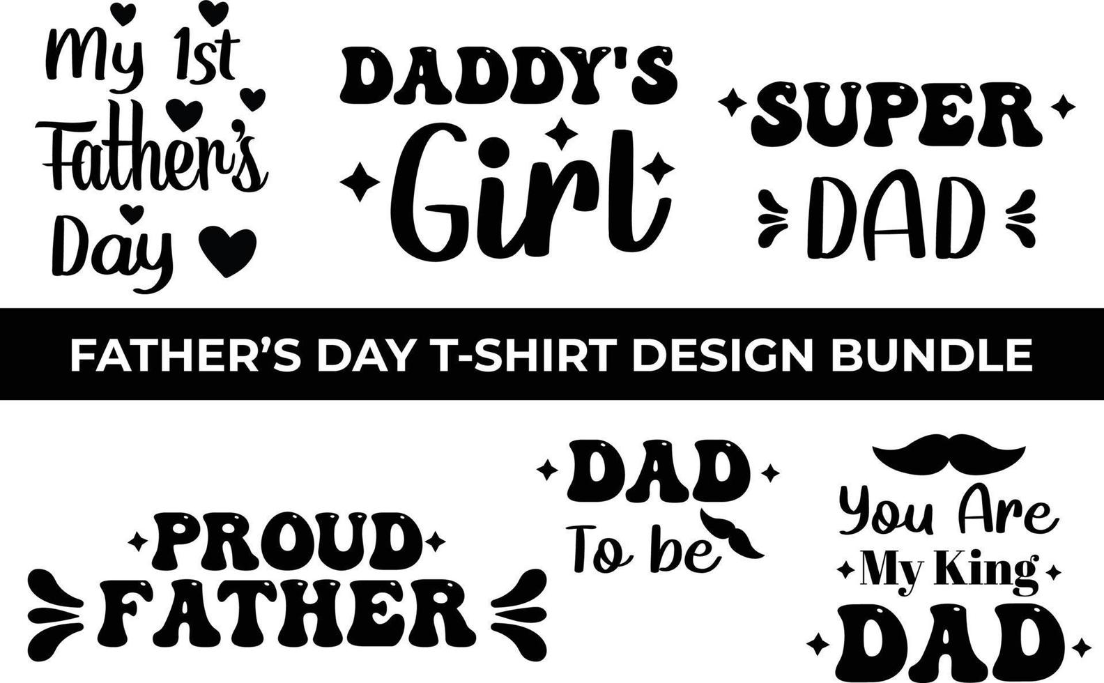 Father's Day Special T-shirt Design Bundle vector