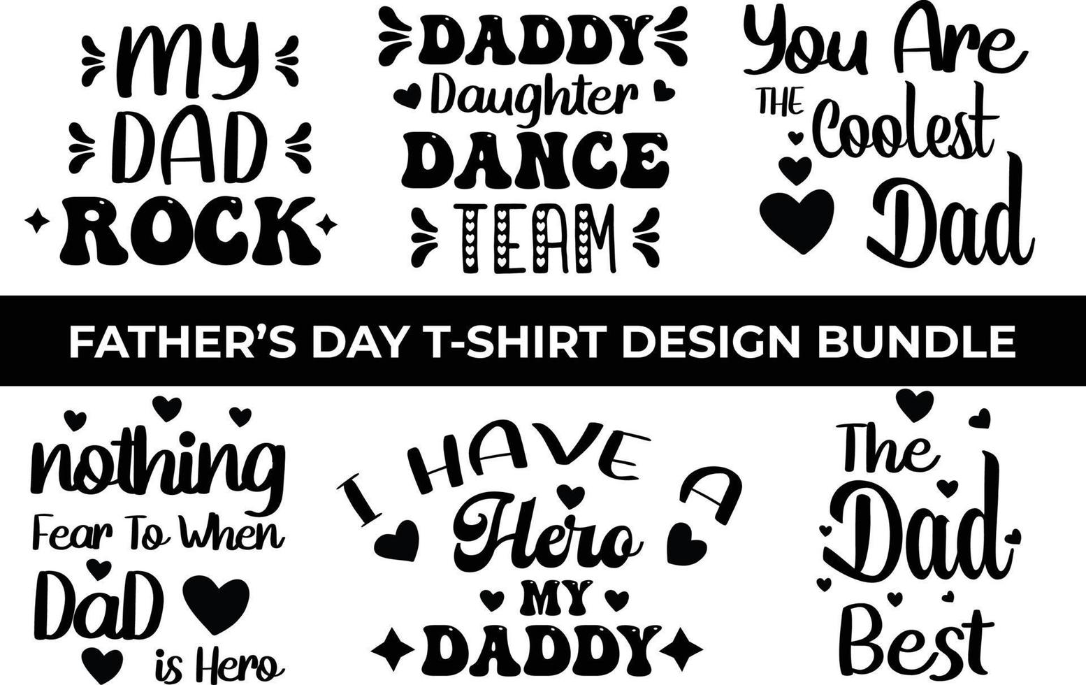 Father's Day Special T-shirt Design Bundle vector