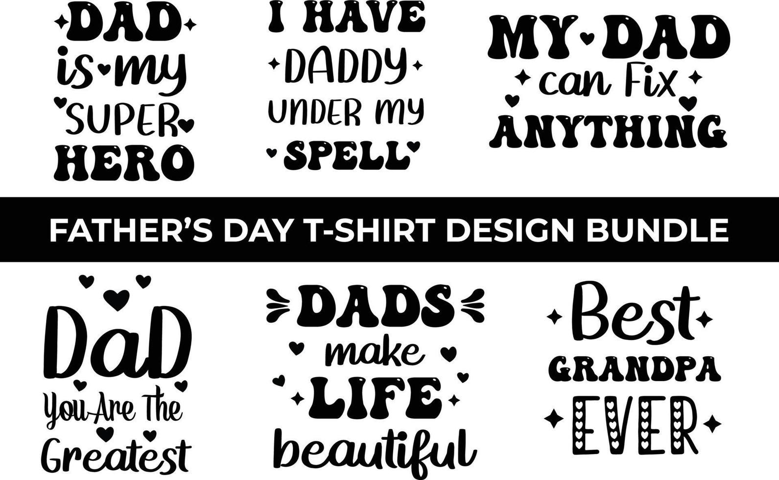 Father's Day Special T-shirt Design Bundle vector