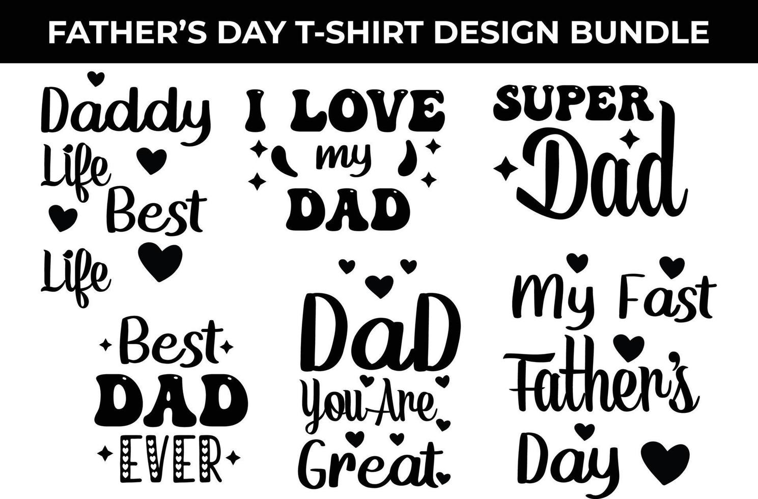 Father's Day Special T-shirt Design Bundle vector