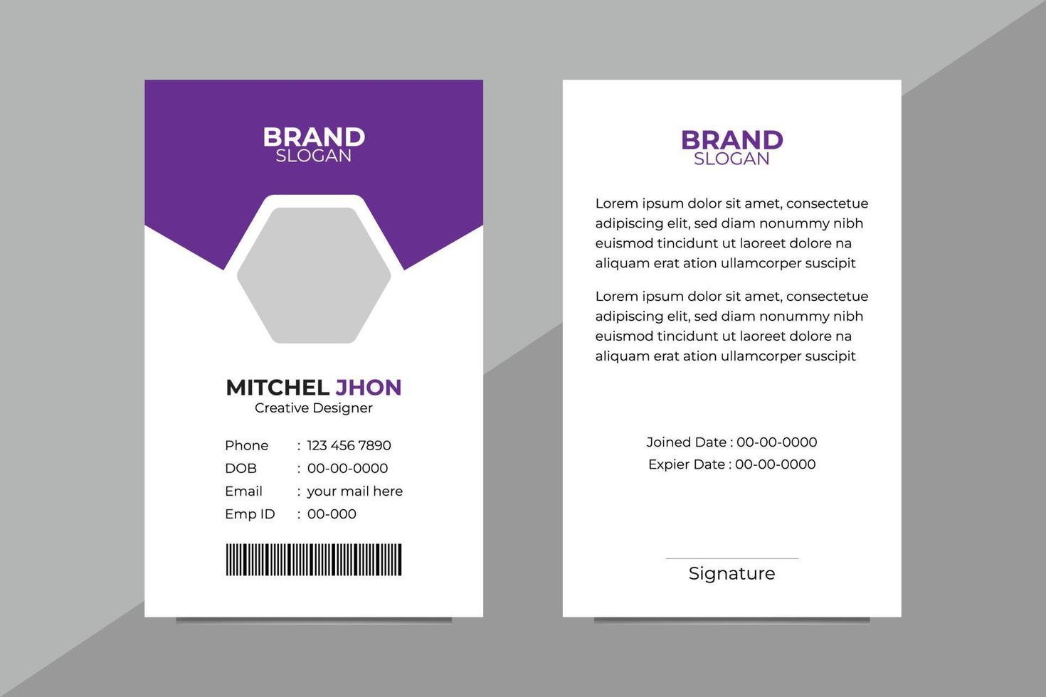 ID Card Design Template vector