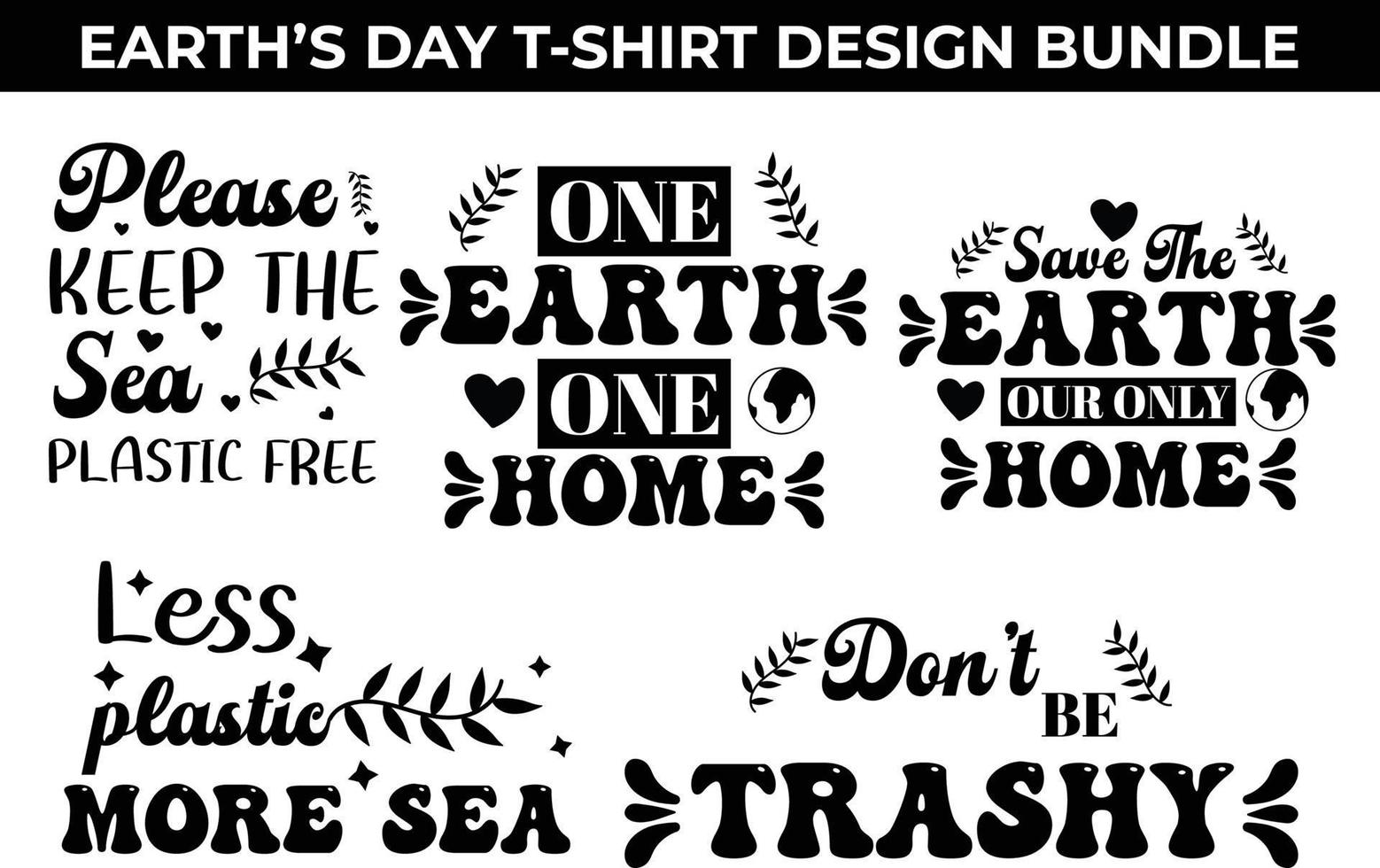 Earth's Day T-shirt Design Bundle vector
