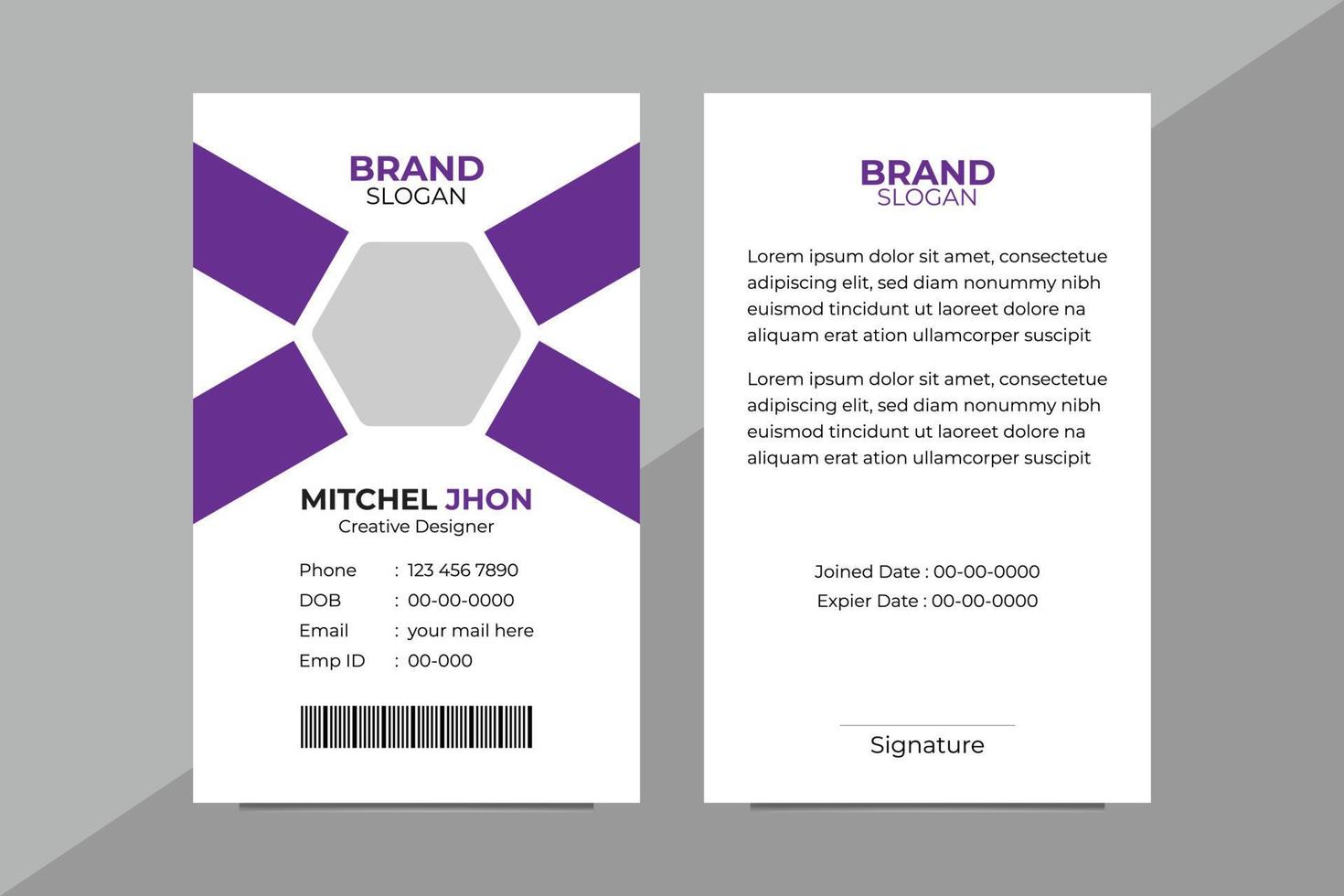 ID Card Design Template vector