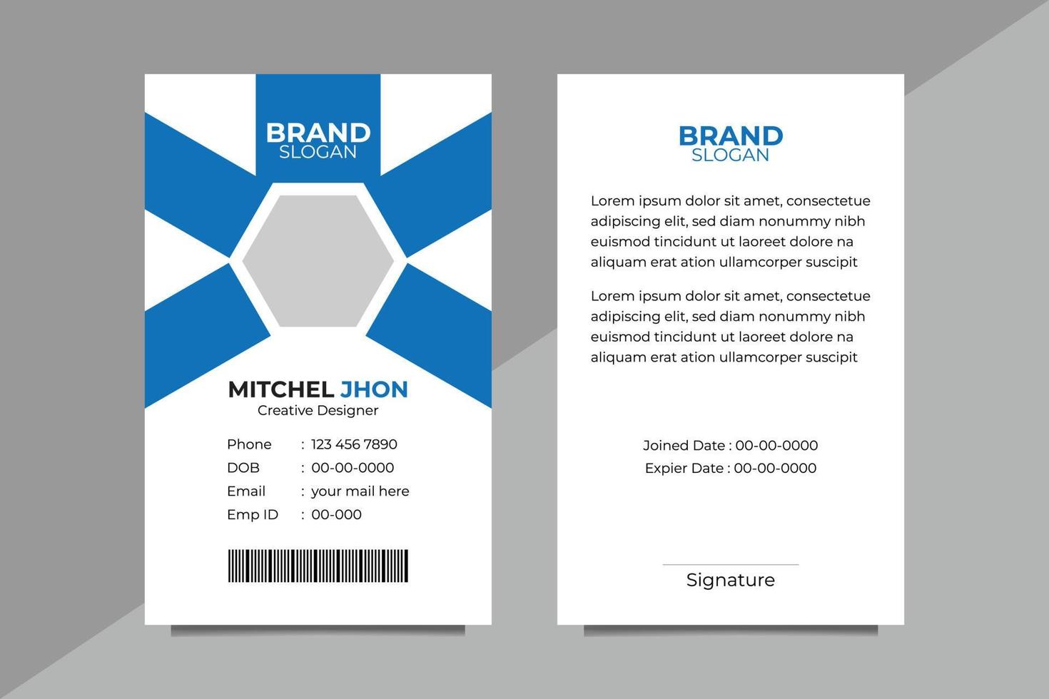 ID Card Design Template vector