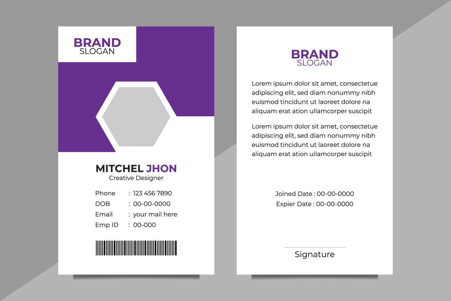 ID Card Design Template vector