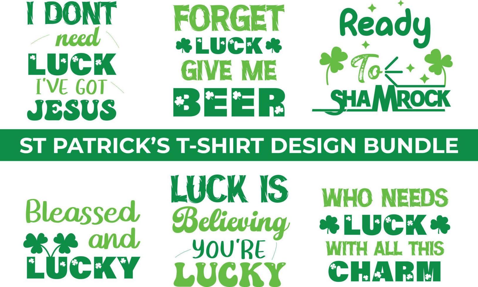 ST Patrick's T-shirt Design Bundle vector