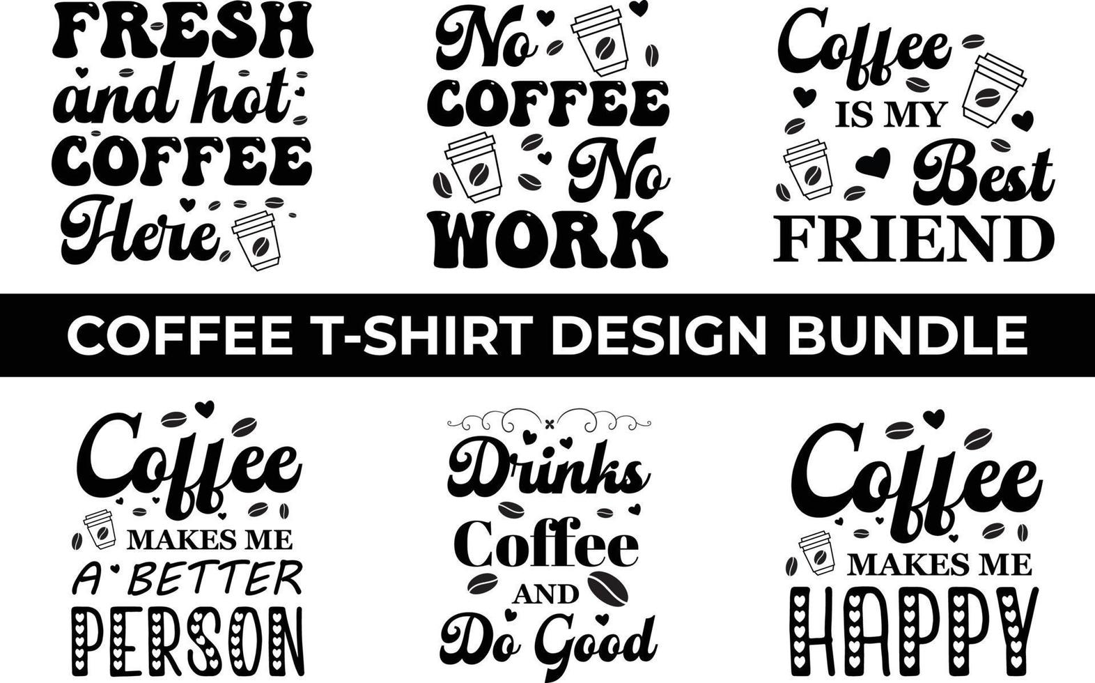 Coffee Lover T-shirt Design Bundle vector