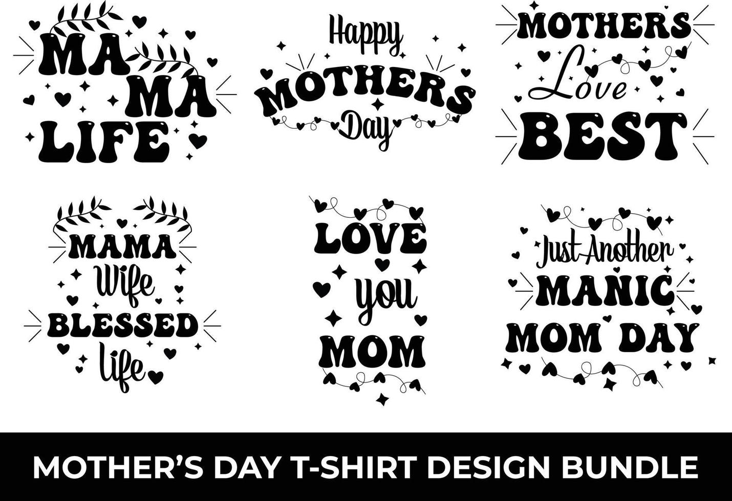 Mothers Day Special T-shirt Design Bundle vector