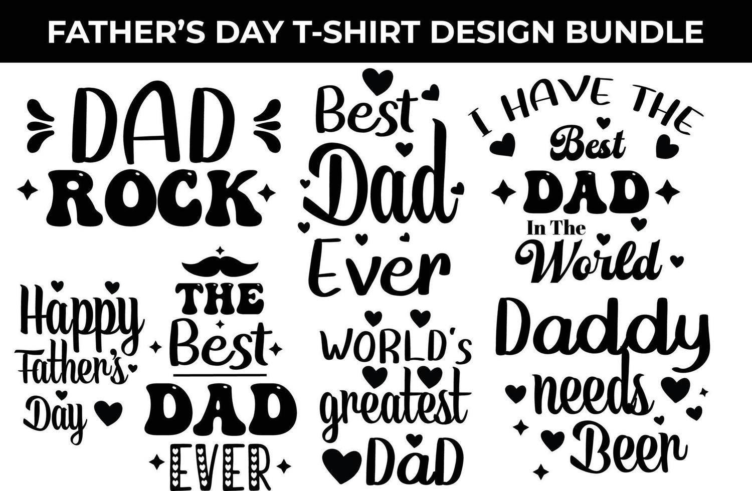 Father's Day Special T-shirt Design Bundle vector