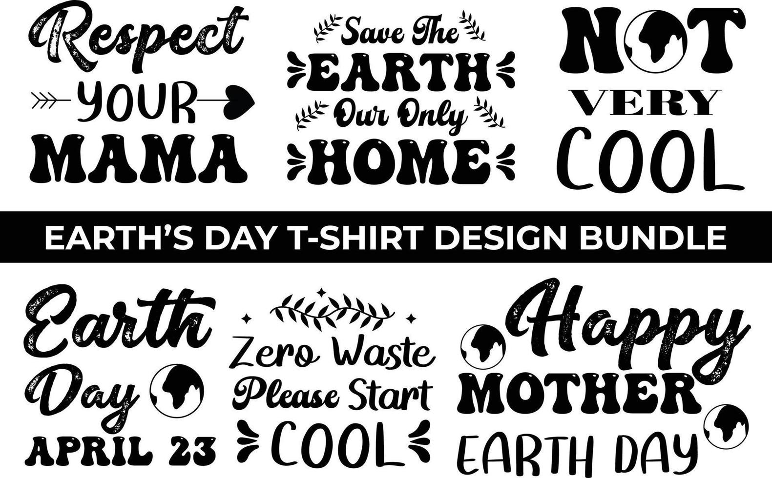 Earth's Day T-shirt Design Bundle vector