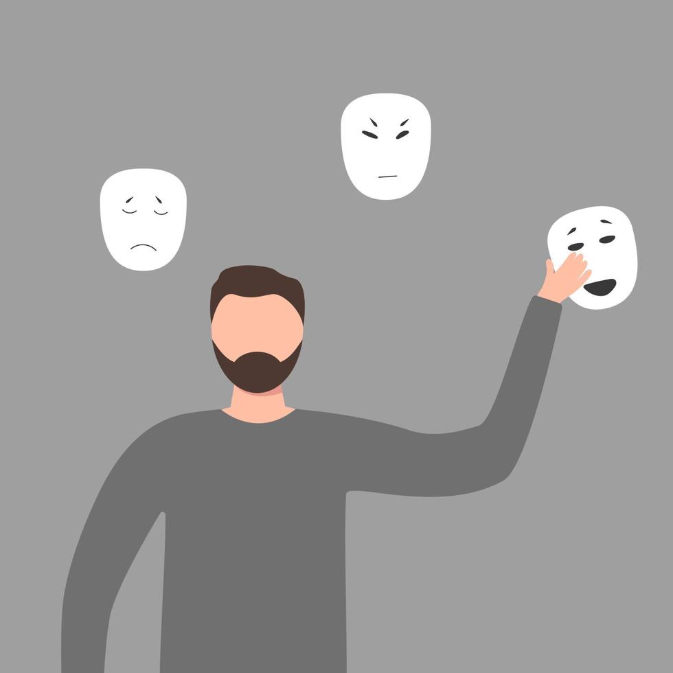 Female character Depression, stress. There is complete confusion in the head vector
