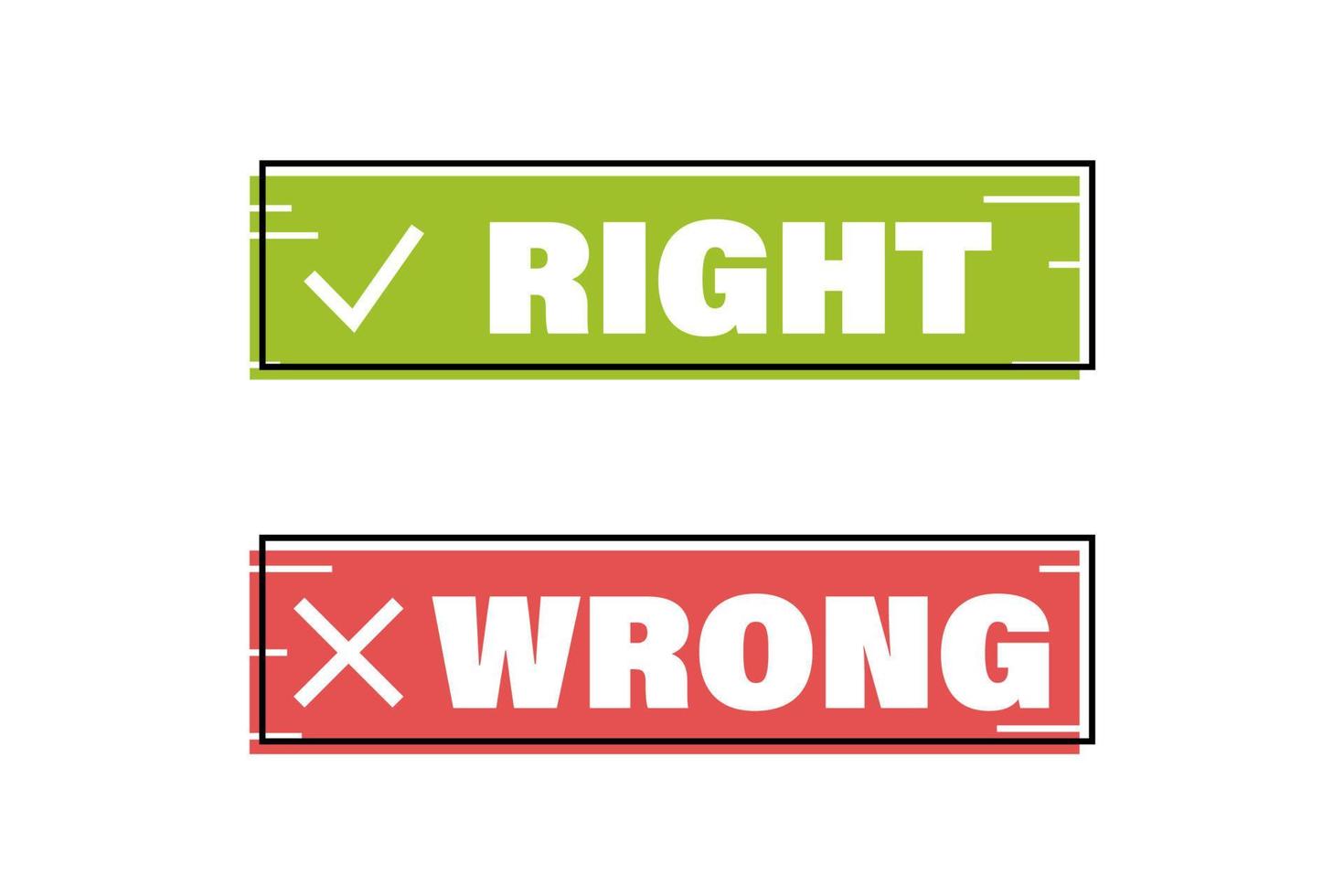 Decision right or wrong. Quiz elements vector