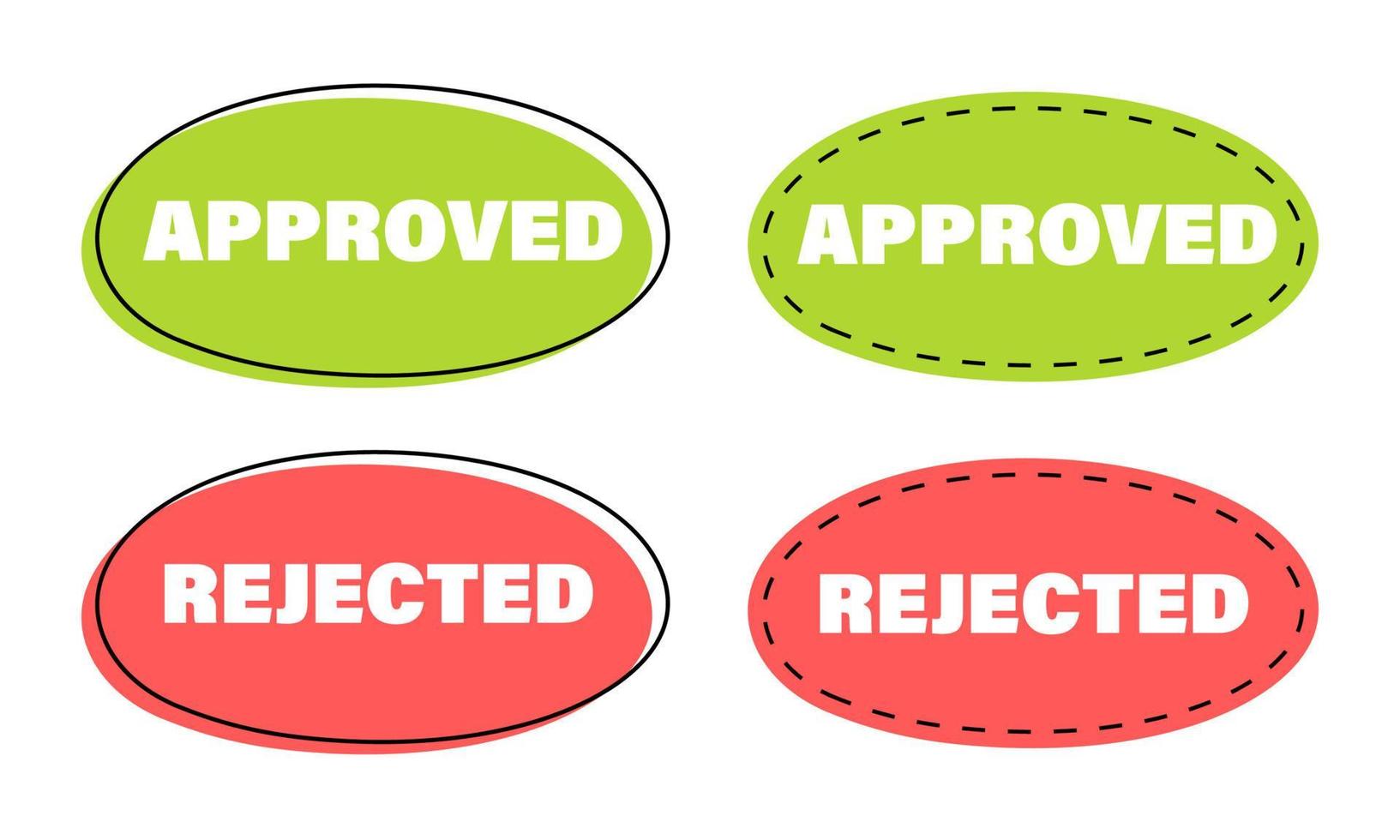 Decision approved or rejected. Quiz elements vector