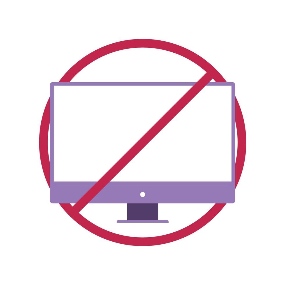 National Day of Unplugging. Turn off devices. Prohibition sign symbol vector