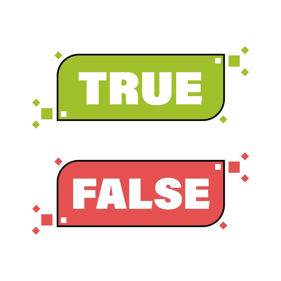 Quiz elements true or false vector