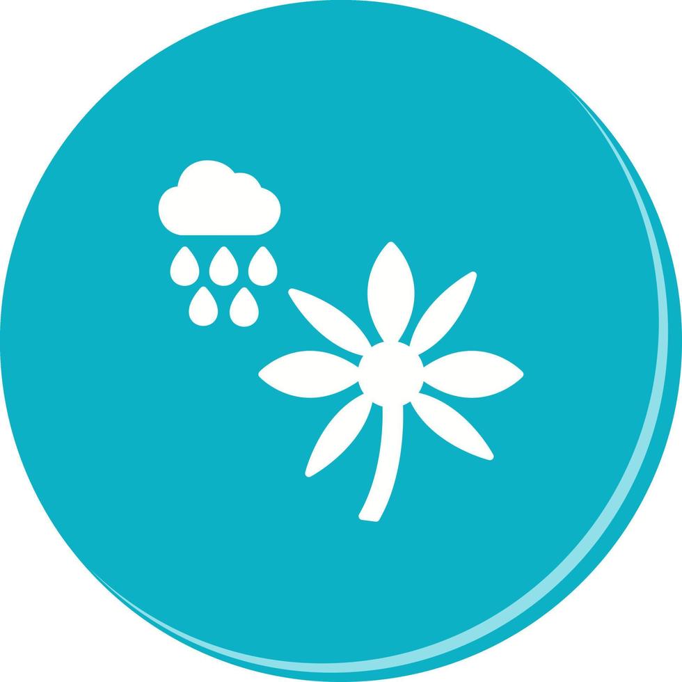 Flower with rain Vector Icon