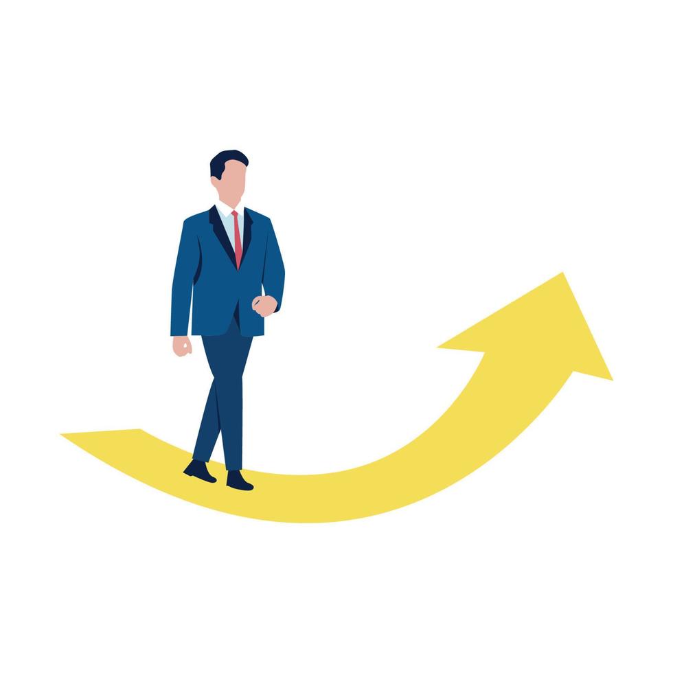 office work illustration with the concept of going to success rapidly vector