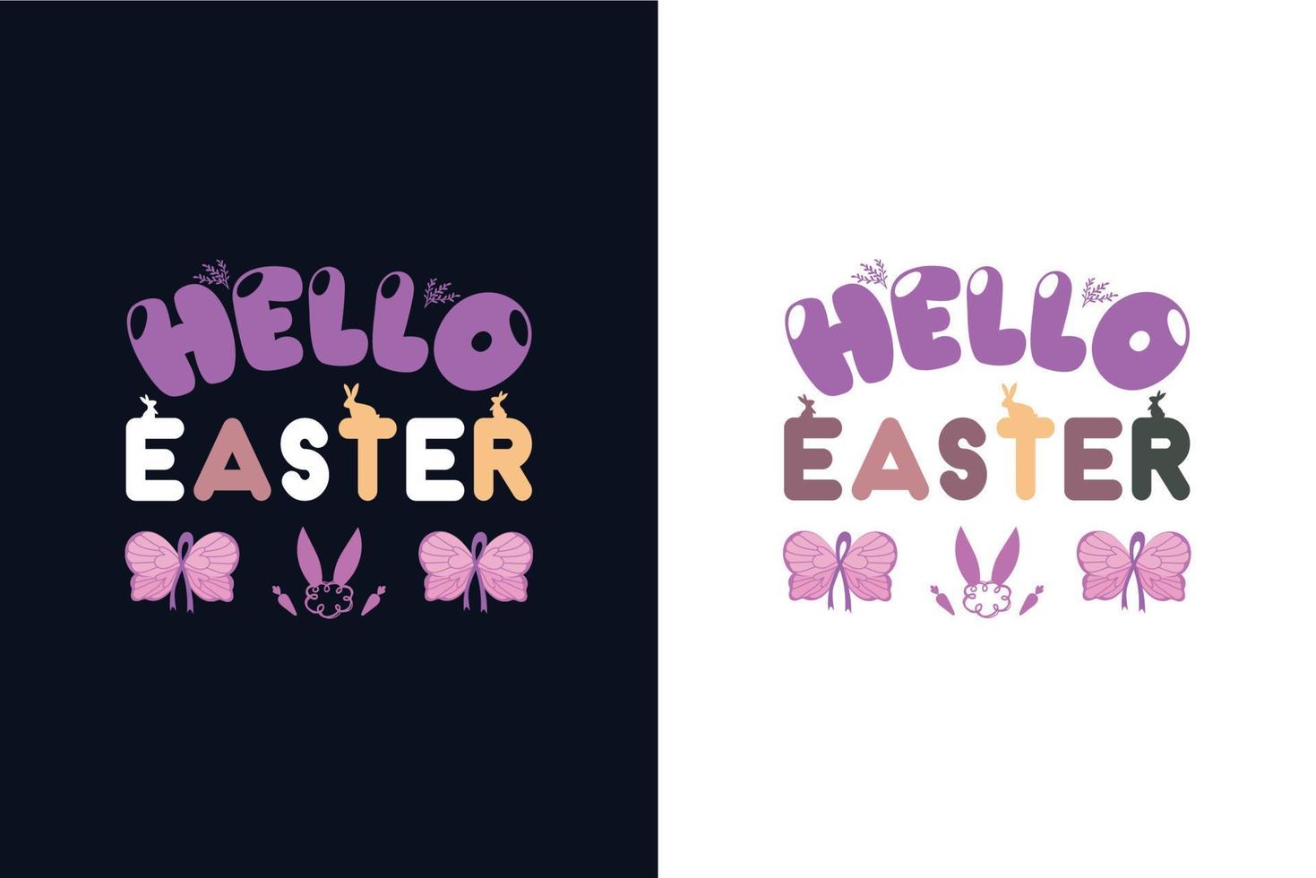 Hello Easter. Easter day t-shirt design template vector