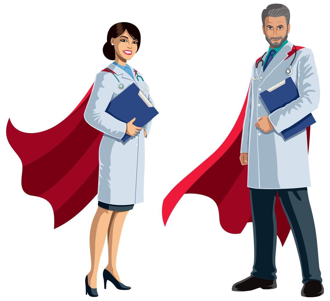 Doctor Superheroes on White vector