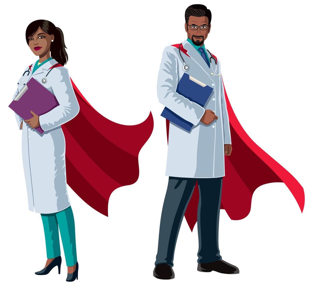 Indian Doctor Superheroes on White vector