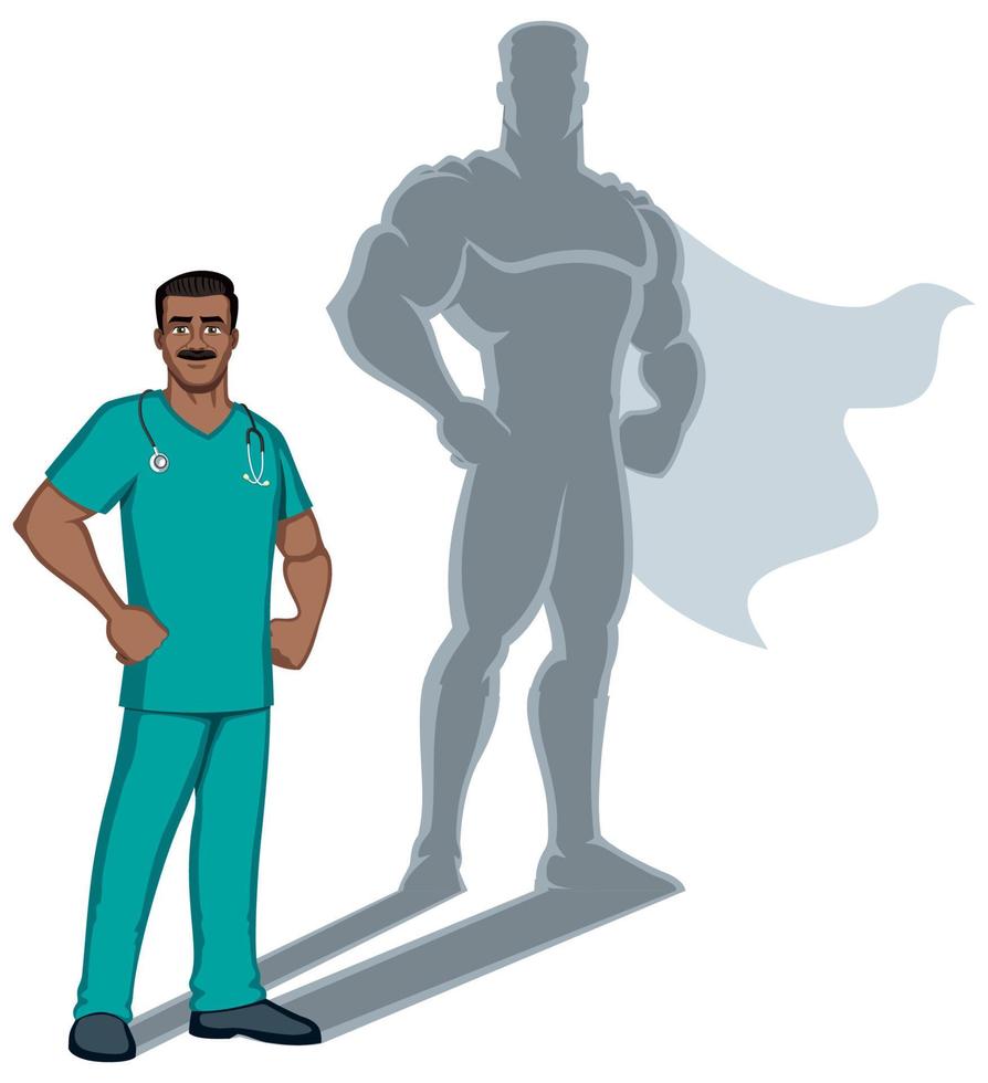 Indian Nurse Superhero Shadow vector