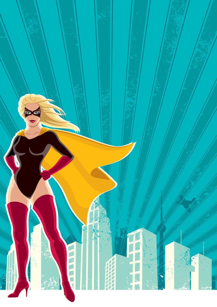 Super Heroine City vector