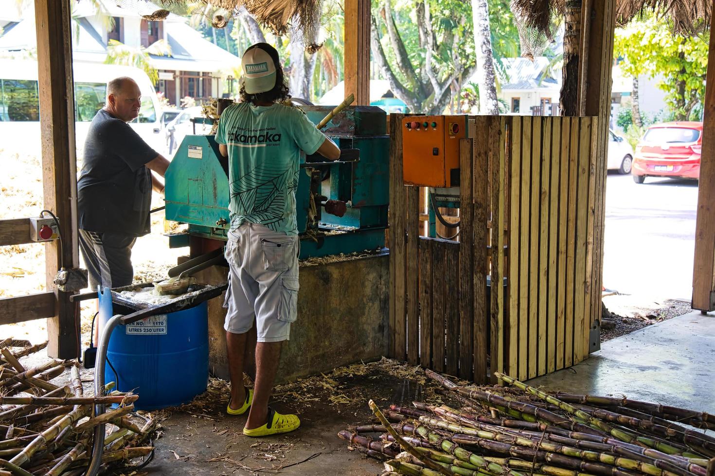 Mahe Seychelles 20.01.2023 Sugarcane machine at takamaka rum distillery photo