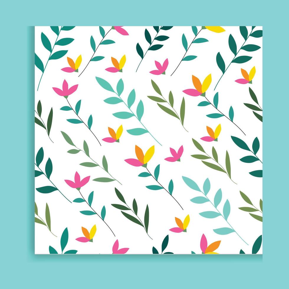 green and beige floral patterns with flowers and leaves. Vector seamless backgrounds.