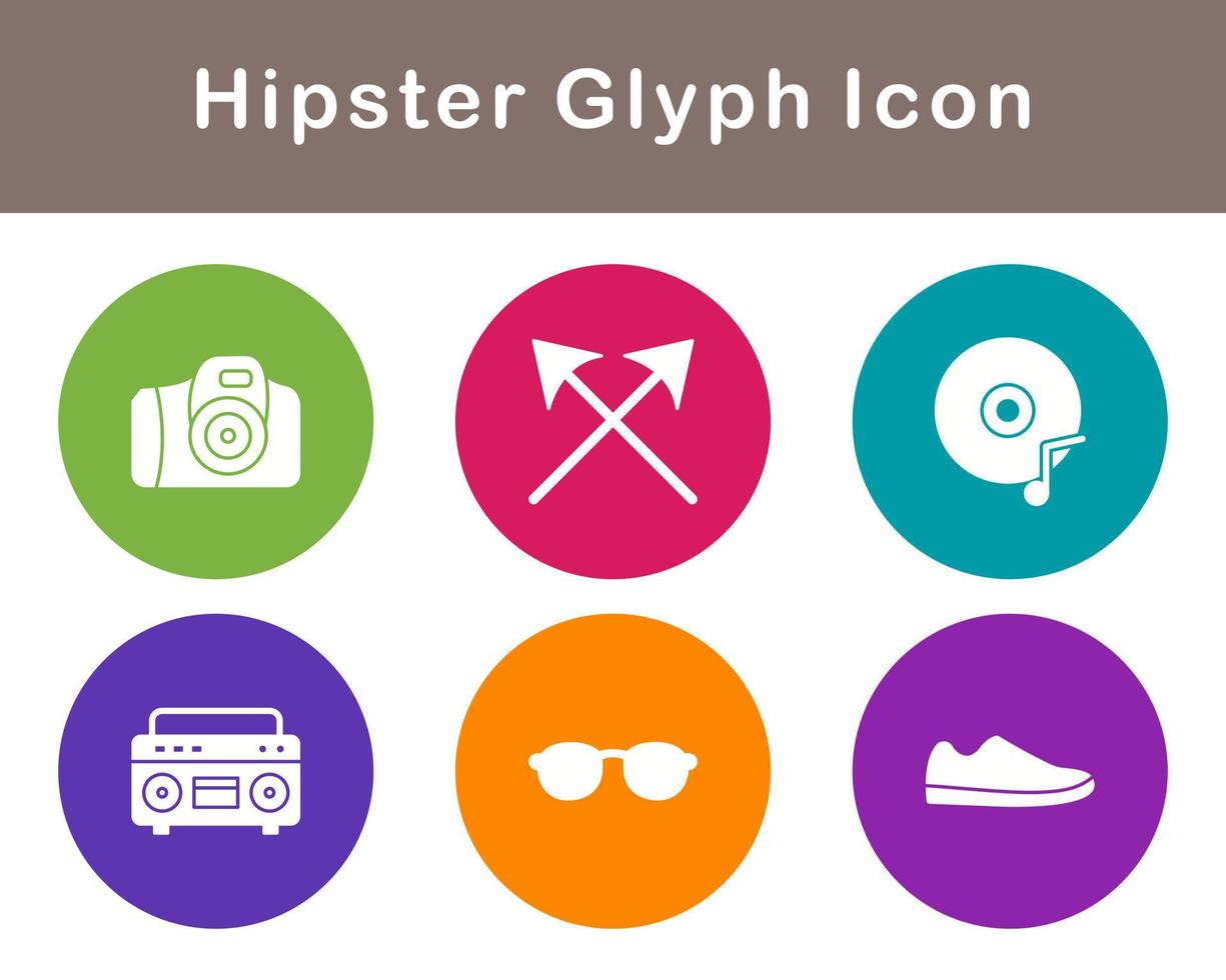 hipster vector icono conjunto